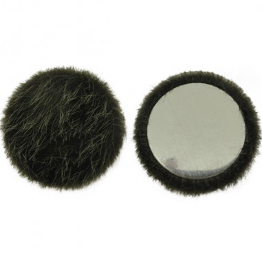 Coppia di cabochons in pelo sintetico color...