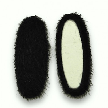 Coppia di cabochons ovali in pelo sintetico...