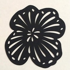 Grande Charm fiore nero matt 63x60 in lamina di ottone, x 1