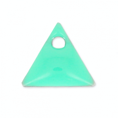 Charm triangolare smaltato verde menta con...