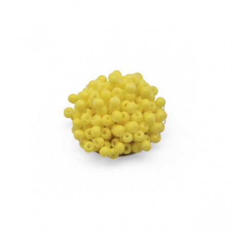 Coppia di Cabochons con perline rocailles 16 mm giallo