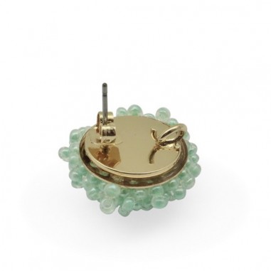Coppia di Cabochons con perline rocailles 16 mm...