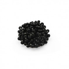 Coppia di Cabochons con perline rocailles 16 mm nero