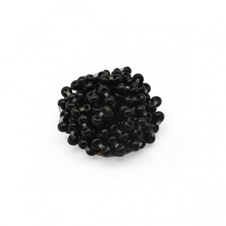 Coppia di Cabochons con perline rocailles 16 mm nero