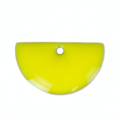Charm mezzaluna smaltata su entrambi i lati gialla 15x8...