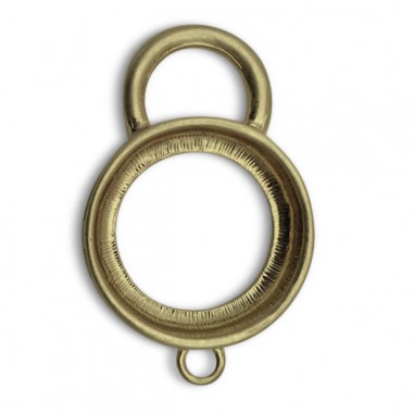 Charm connettore dorato 45x30mm, con...