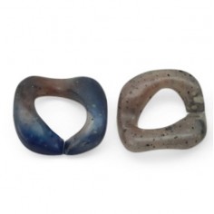 Maglia in resina color mix blu15 mm, x 2