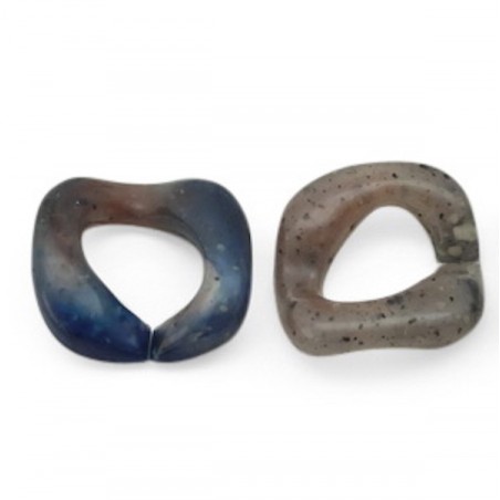 Maglia in resina color mix blu15 mm, x 2