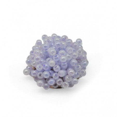 Coppia di Cabochons con perline rocailles 16 mm lilla