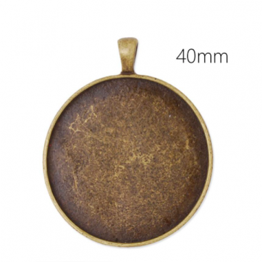 Portacabochon bronzo tondo per cabochons 40 mm,...