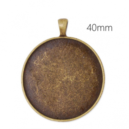 Portacabochon bronzo tondo per cabochons 40 mm, x 1