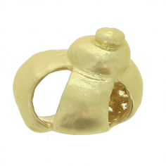 Charm dorato satinato conchiglia 14x12mm, x 1