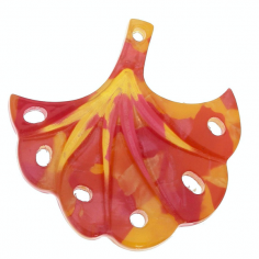 Charm in acetato pendente connettore foglia ginkgo rosa...