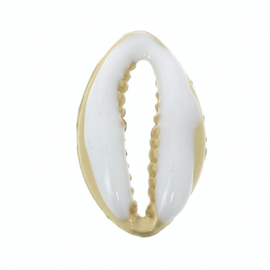 Charm conchiglia dorato matt smaltato bianco...