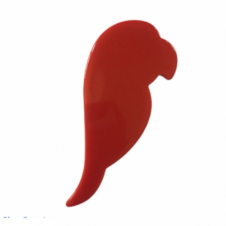 Grande Cabochon in resina pappagallo color rosso 70x29x2mm, x 1