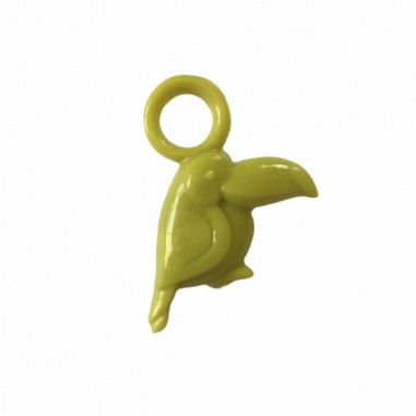 Charm in resina tucano in 3D verde acido con...