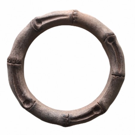 Bracciale bangle in resina simil bambù effetto legno opaco 88x20mm, interno 68 mm