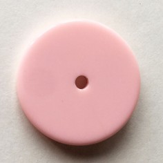 Dischetto in resina piatto con foro centrale rosa chiaro...