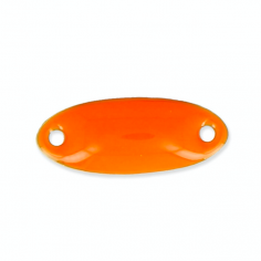 Charm connettore dorato smaltato corallo 16x6,5 mm, x 1