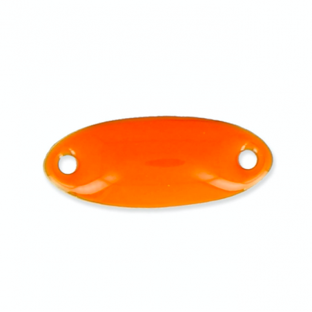Charm connettore dorato smaltato corallo 16x6,5 mm, x 1