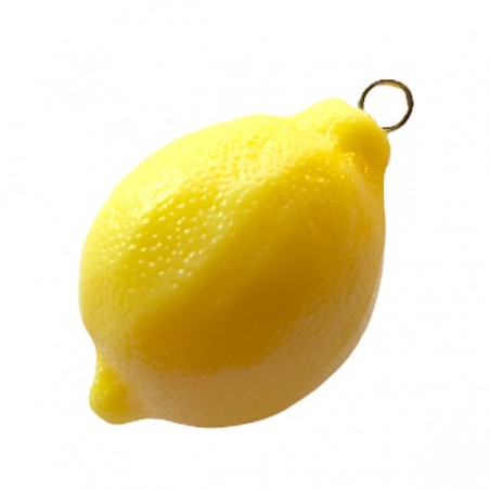 Charm in resina tridimensionale grande limone 35x22mm, x 1