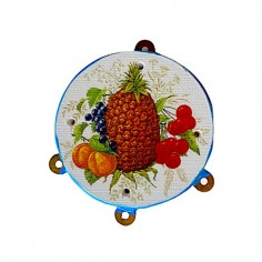 Charm tamburello siciliano con disegno di frutta  e...