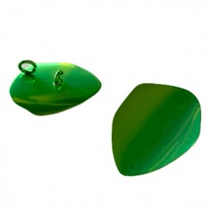 Charm in lamina di alluminio metallizzata verde dalla...