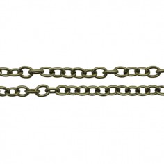 Catena argentato antico con maglie rotonde 5 mm, x 1 mt