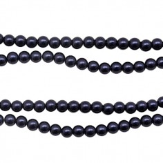 Confezione di 10 perline in vetro color blu scuro 6 mm
