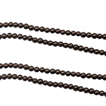 Confezione di 10 perline in vetro color castagna 4 mm