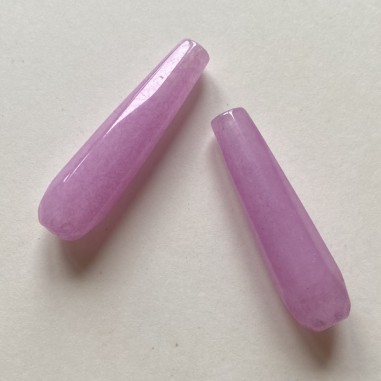 Goccia sfaccettata color rosa chiaro37x8 mm, x 1