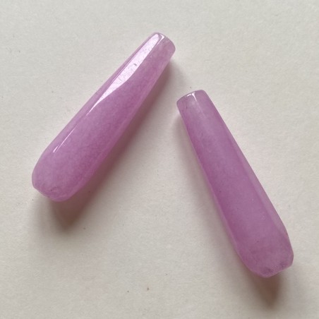Goccia sfaccettata color rosa chiaro37x8 mm, x 1