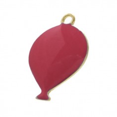 Charm con rifinitura dorata Palloncino rosso smaltato su...