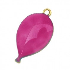 Charm con rifinitura dorata Palloncino fuxia smaltato su...