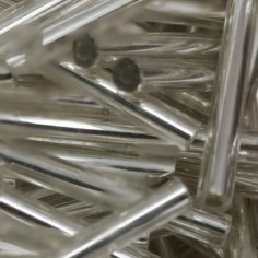 Tubetti Rocailles 23 mm color argento x 5 gr.