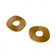 Charm senza foro con bordo piatto e ondulato dorato con...