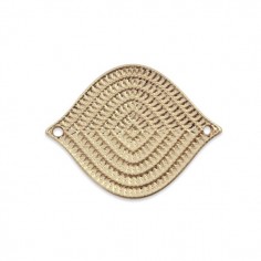 Charm connettore dorato romboidale con lavorazione  26x20 mm