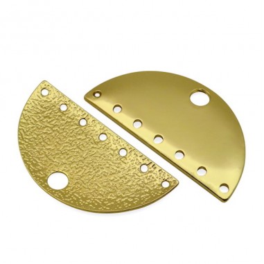 Charm connettore dorato mezzaluna con 7 fori...