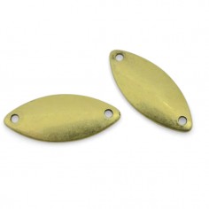 Charm connettore dorato anticato ovale bombato 17x8mm, x 1