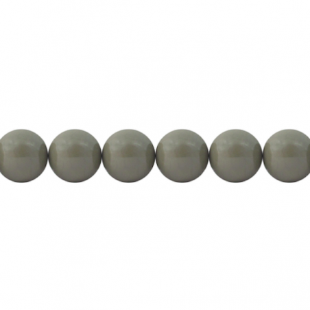 Perla  tonda in resina grigio 20 mm foro passante 3mm, x 1
