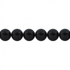 Perla tonda in resina nero 20 mm foro passante 3mm, x 1