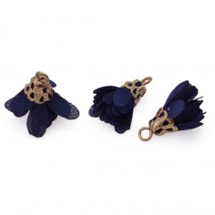 Nappina in stoffa  blu con rifinitura oro 17 mm,  x 1