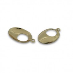 Charm pendente dorato ovaloide con foro centrale 16x10...