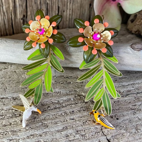 Grandi orecchini a fiori "Profumo di Hawaii"