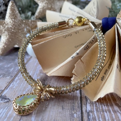 Braccialetto con cordoncino tubolare di strass "Luccichini"
